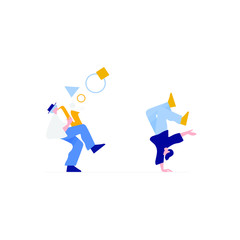 modern illustration dancing vector