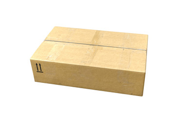 Cardboard box isolated on a white background