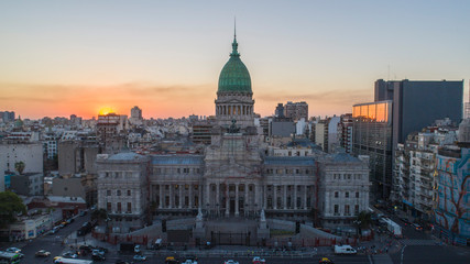 Aerial view of the Argentine National Congress. Buenos Aires