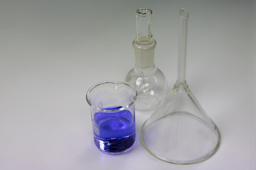 Analysis of blue chemicals in a chemistry lab
