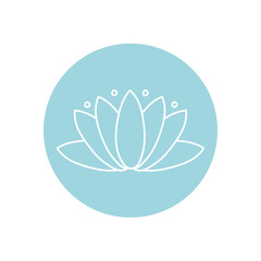 lotus flower icon, line block style, minimalist tattoo concept