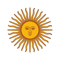 Argentina sun flag vector, Sun symbol from Argentina Flag Flat Icon