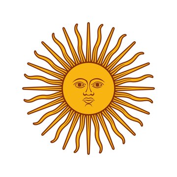 Argentina sun flag vector, Sun symbol from Argentina Flag Flat Icon