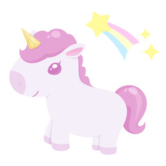 ユニコーンと流れ星のイラスト