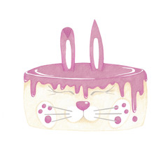 sweet funny pink Hare rabbit cake
