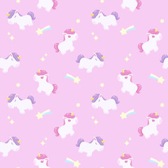 ユニコーンのイラスト_シームレスパターン_ピンク