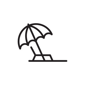 beach umbrella icon in trendy flat style