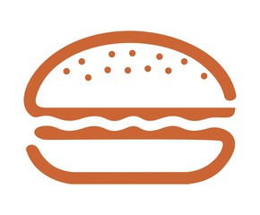 Burger Flat Icon Vector Illustration Isolated on White