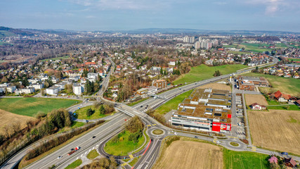 Fototapeta na wymiar Muri bei Bern, Kanton Bern, Schweiz, März 2020