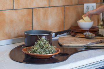 Cooking marijuana butter at home. Boiling Marijuana Buds