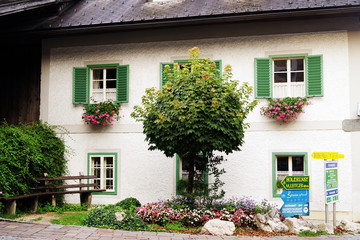 Fototapeta na wymiar Traditional architecture in Saint Gilgen, Austria, Europe