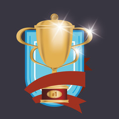 golden trophy cup award icon
