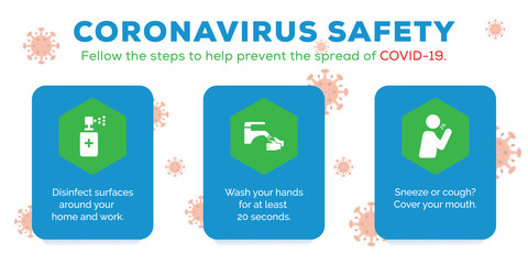 Coronavirus safety tips vector graphics