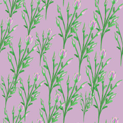 seamless pattern with watercolor bush roses and branches on purple background. Elegant spring pattern. packaging, wallpaper, textile, fabric design