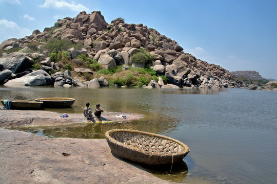 Tungabhadra River At Hampi Karnataka