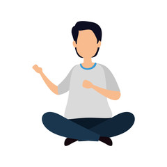 young man avatar character icon vector illustration design