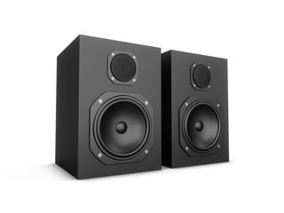 Obraz premium 3D rendering speakers isolated on white background