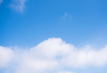 Beautiful white clouds in the blue sky on a sunny day.