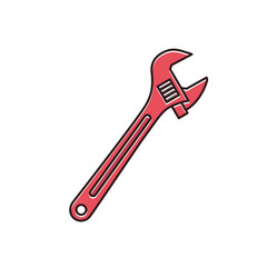 wrench icon, adjustable wrench vector icon