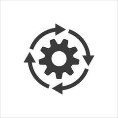 Gear workflow progress vector icon