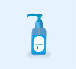 Vector hand sanitizer flat icon. Use hand antiseptics, prophylaxis against germs and viruses. Jar with dispenser - sanitizer gel
