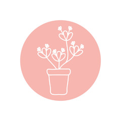 beautiful plant icon, line block style