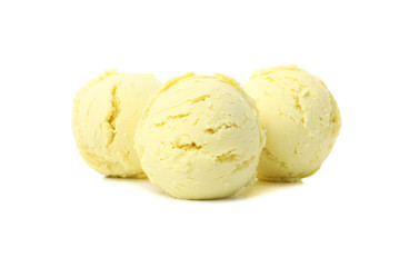 Ice cream balls isolated on white background