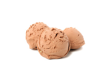 Ice cream balls isolated on white background