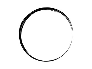 Grunge circle made of black paint made for your project.Grunge ink marking element.