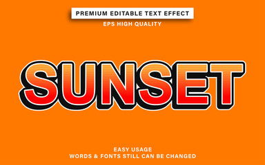 Fototapeta na wymiar sunset color text effect