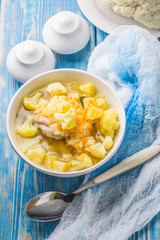 Fresh cauliflower soup.