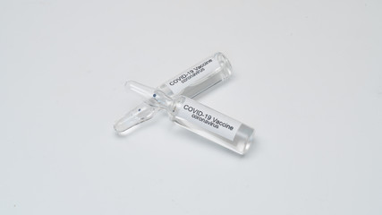 COVID 19 Coronavirus, Vaccine and syringe injection It use for prevention, immunization and treatment from COVID-19.