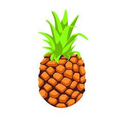 Bright, juicy, vector pineapple. Pineapple illustration.