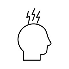 avatar head with headache symbol line style icon vector design