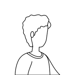 young man line style icon vector illustration design