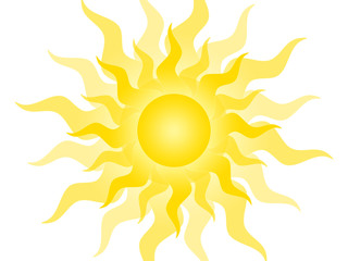 Symbol of the sun on a white background