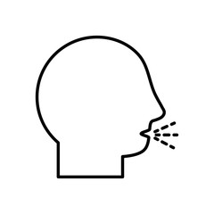avatar head with cough symbol line style icon vector design