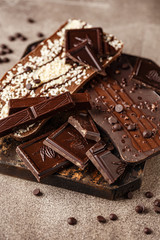 Close-up of chocolate pieces