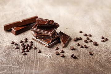 Close-up of chocolate pieces