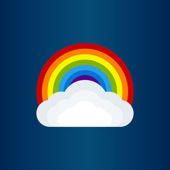 Colorful Rainbow Vector Illustration. Creative Rainbow Sky Cloud Background Vector Template