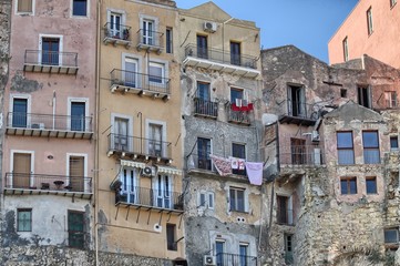 Fototapeta na wymiar Old houses in the Castello district of Cagliari. Sardinia, Italy