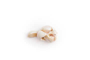 garlic is isolated white background and copy space