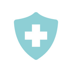 Isolated cross inside shield flat style icon vector design