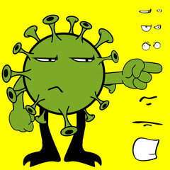 covid19 virus cartoon expressions collection set6