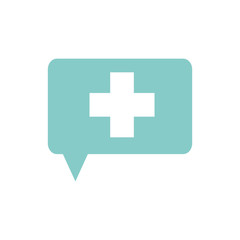 Isolated cross inside bubble flat style icon vector design