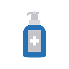 antibacterial gel bottle icon, flat style