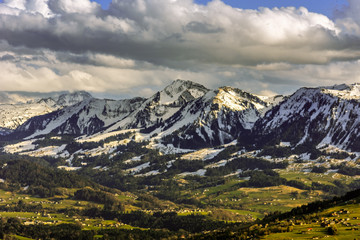 Landscape view of the Alps mountain range