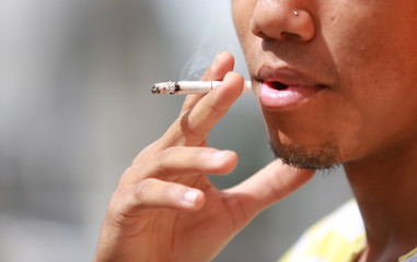 smoke in a public place