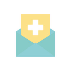 Isolated cross inside envelope flat style icon vector design