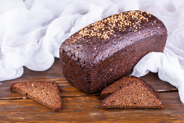 Bread black with loam and seasoning